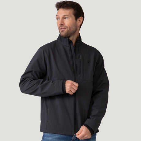 [Vince is 6’1” wearing a size Medium.] Men's Lanier Super Softshell® Jacket - Coal - M #color_coal