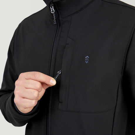 [Alex is 6’2” wearing a size Medium.] Men's Lanier Super Softshell® Jacket - Black - M #color_black