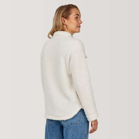 [Chelsea is 5'11.5" wearing a size Small.] Women's Sherpa Shacket - Cream - S #color_cream