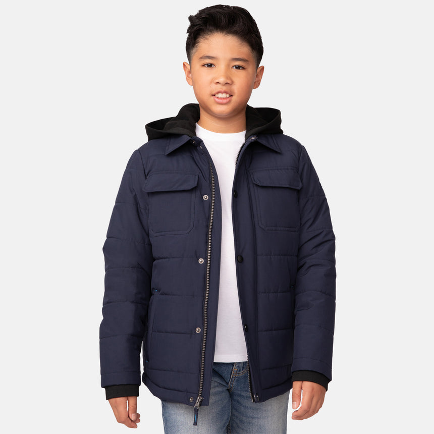 Boys' Trail Puffer Hoodie Shacket