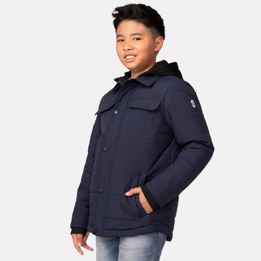 Boys' Trail Puffer Hoodie Shacket