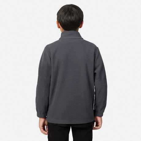 Back view of a boy wearing a grey, textured, high-stretch Boys’ High Stretch 3-in-1 Systems Jacket.