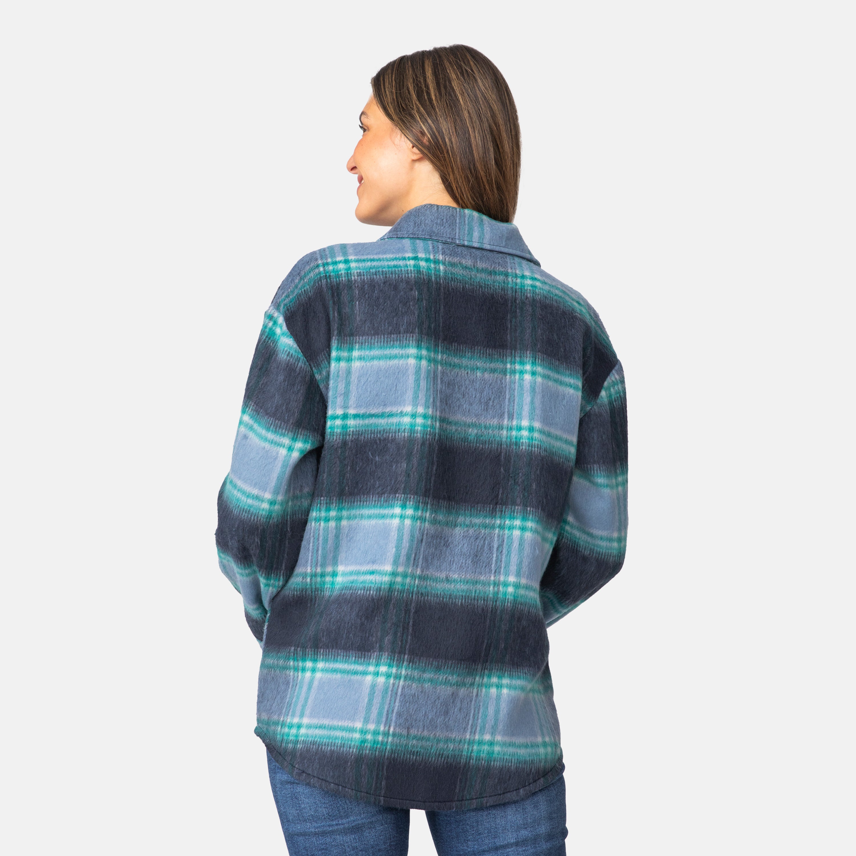 Yihaojia Women's Plaid Shacket Jacket - Long Sleeve Flannel Button-Down Shirt, Fall Fashion Blouse