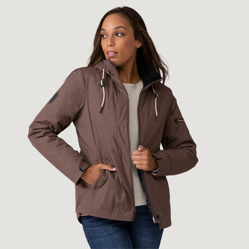 [Shelby is 5’9” wearing a size Small.] Women's Back of Bell 3-in-1 Systems Jacket - S - Toffee - #color_toffee