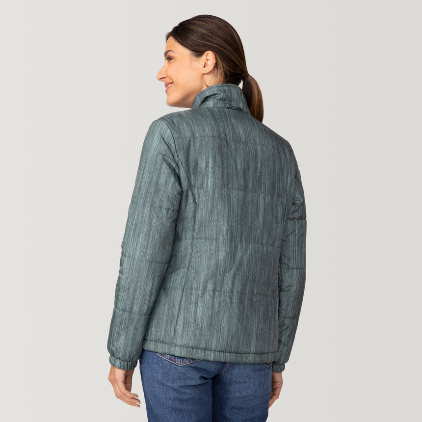 [Olga is 5’9” wearing a size Small.] Women's Back of Bell 3-in-1 Systems Jacket - S - Willow - #color_willow