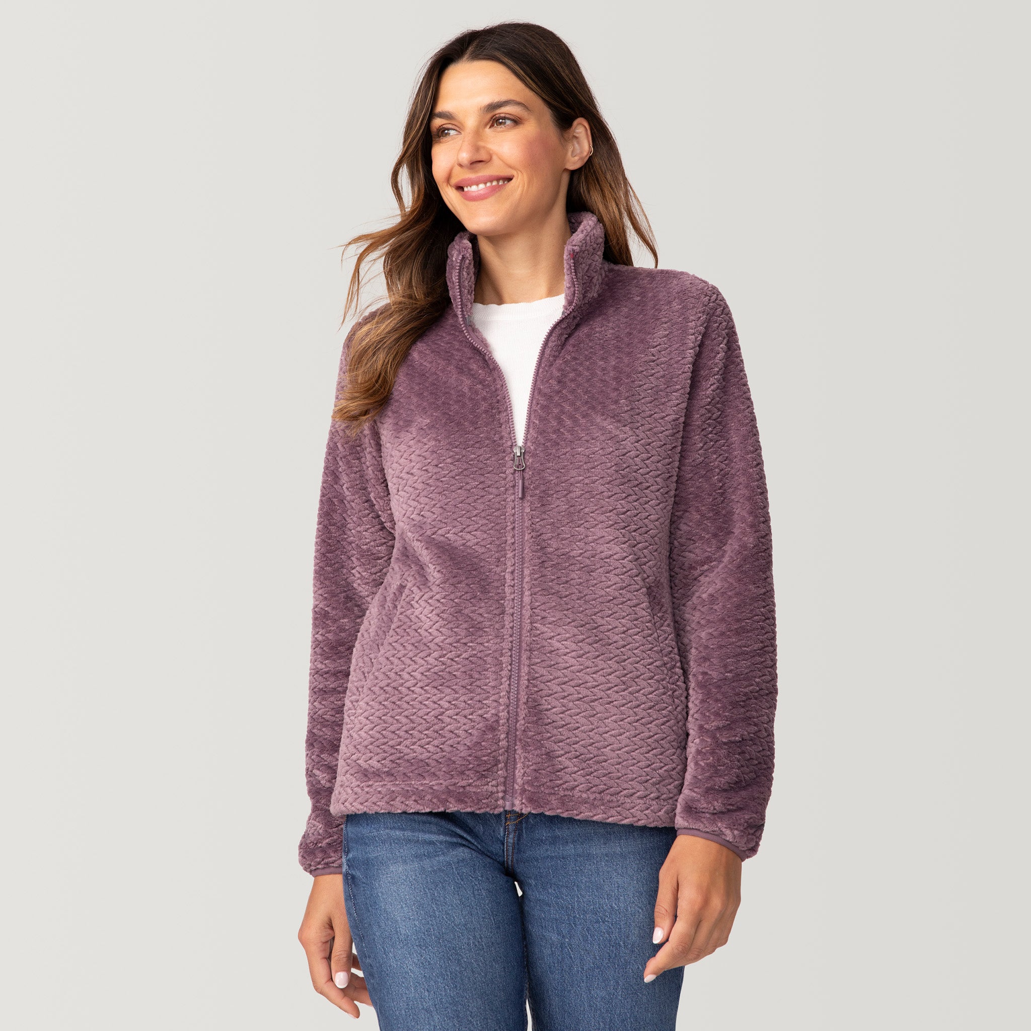 Free Country - Purple shops + Gray - Fleece Jacket with Hood - XXL Plus Size