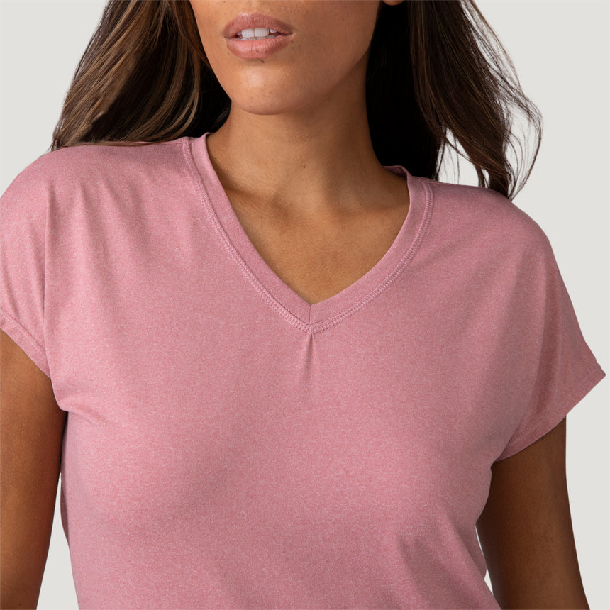 [Shelby is 59" wearing a size Small.] Womens Microtech® Chill B Cool Tee - S - Rouge #color_rouge