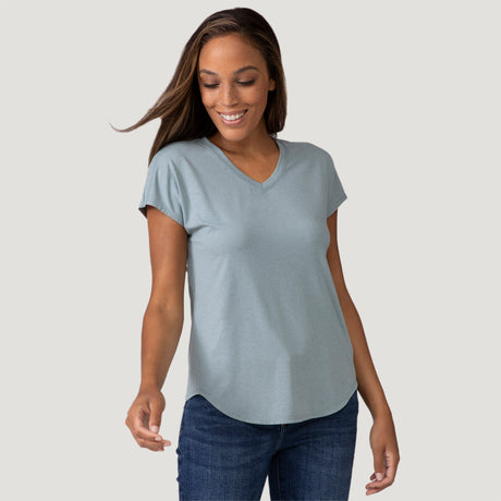 [Shelby is 5'9" wearing a size Small.] Women's Microtech® Chill B Cool Tee - S - Willow #color_willow