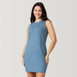 [Michelle is 5'8" wearing a size Small] Women's Microtech® Chill B Cool Tank Dress - S - Sage Steel #color_sage-steel