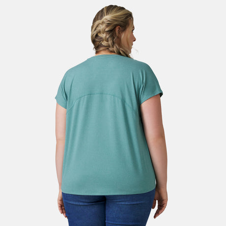 [Angela is 5’10” wearing a size 1X.] Women's Plus Size Microtech Chill B Cool Tee - Laurel - 1X #color_laurel