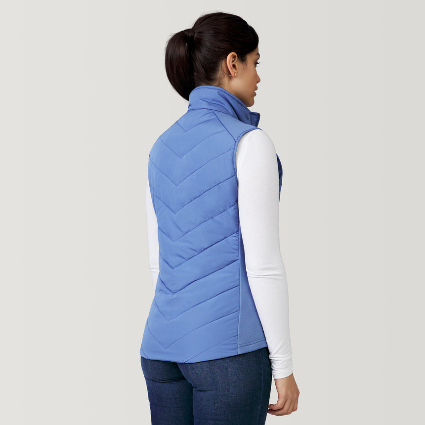 Women's Quilted Hybrid Vest - S - Chambray #color_chambray