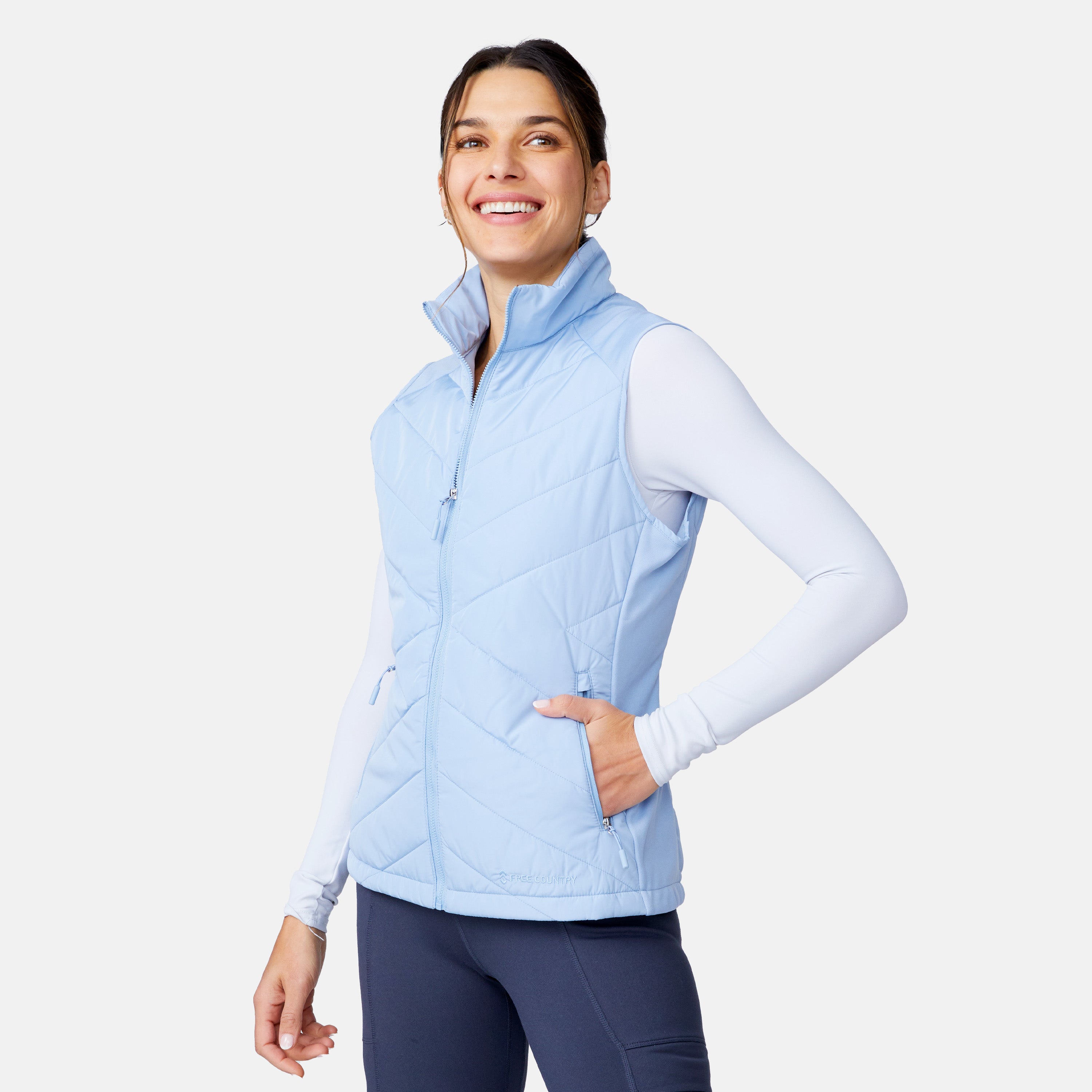Women's Quilted Hybrid Vest – Free Country