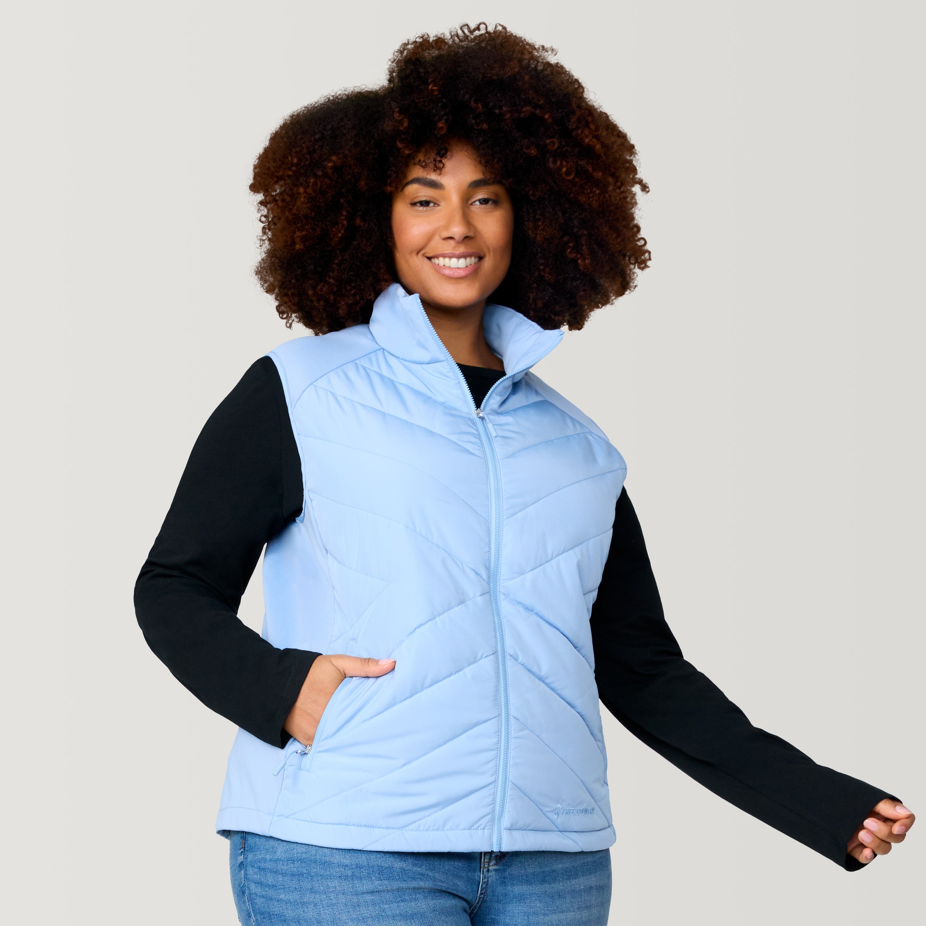 Women's Plus Size Quilted Hybrid Vest – Free Country