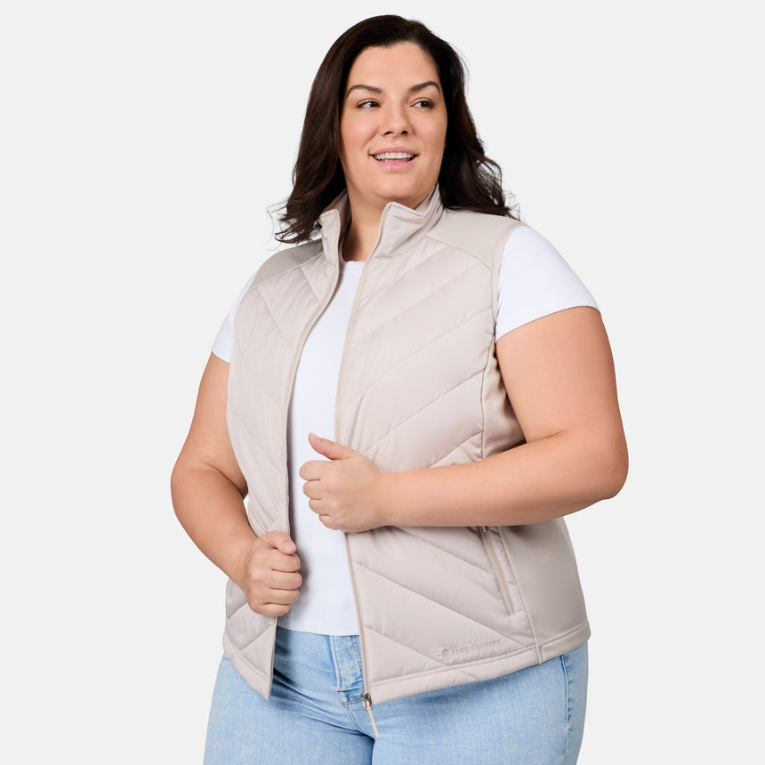 Women's Plus Size Quilted Hybrid Vest