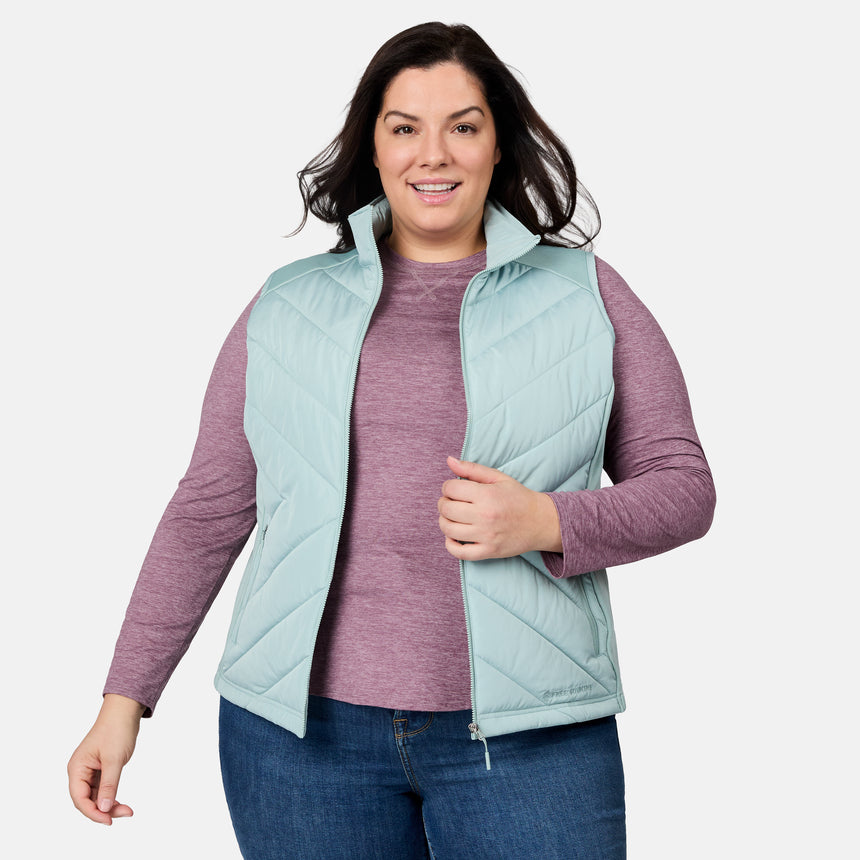 Women's Plus Size Quilted Hybrid Vest