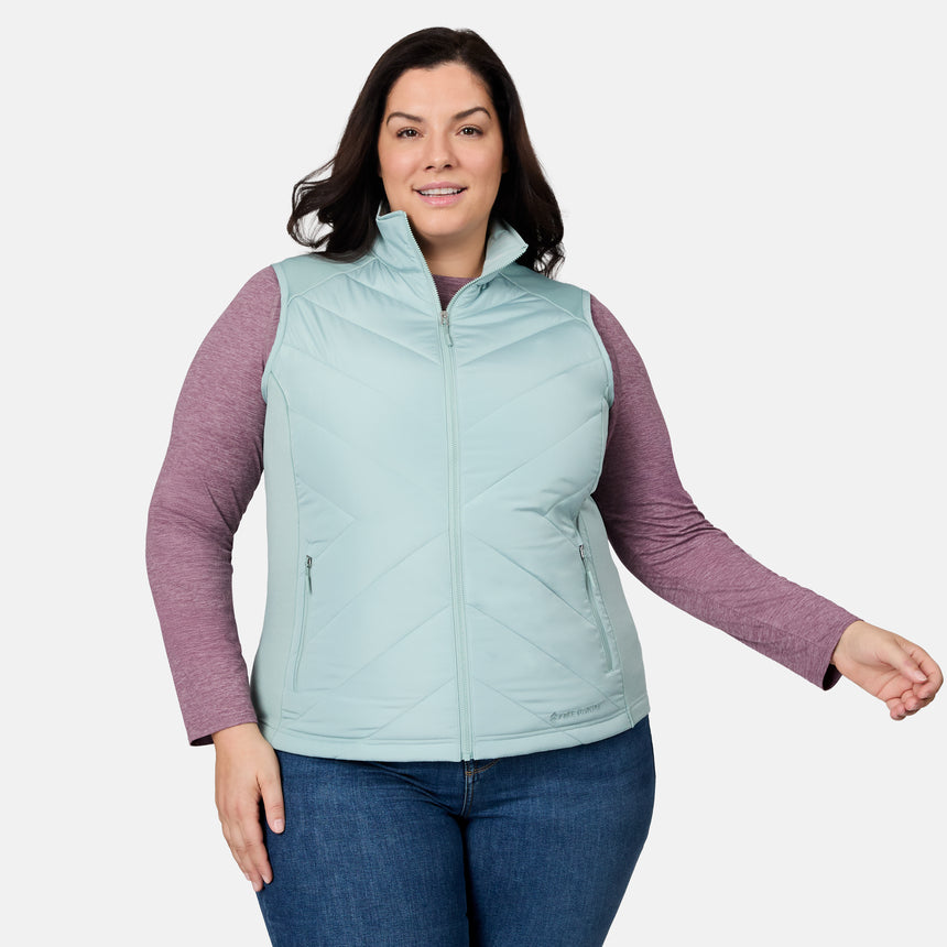Women's Plus Size Quilted Hybrid Vest