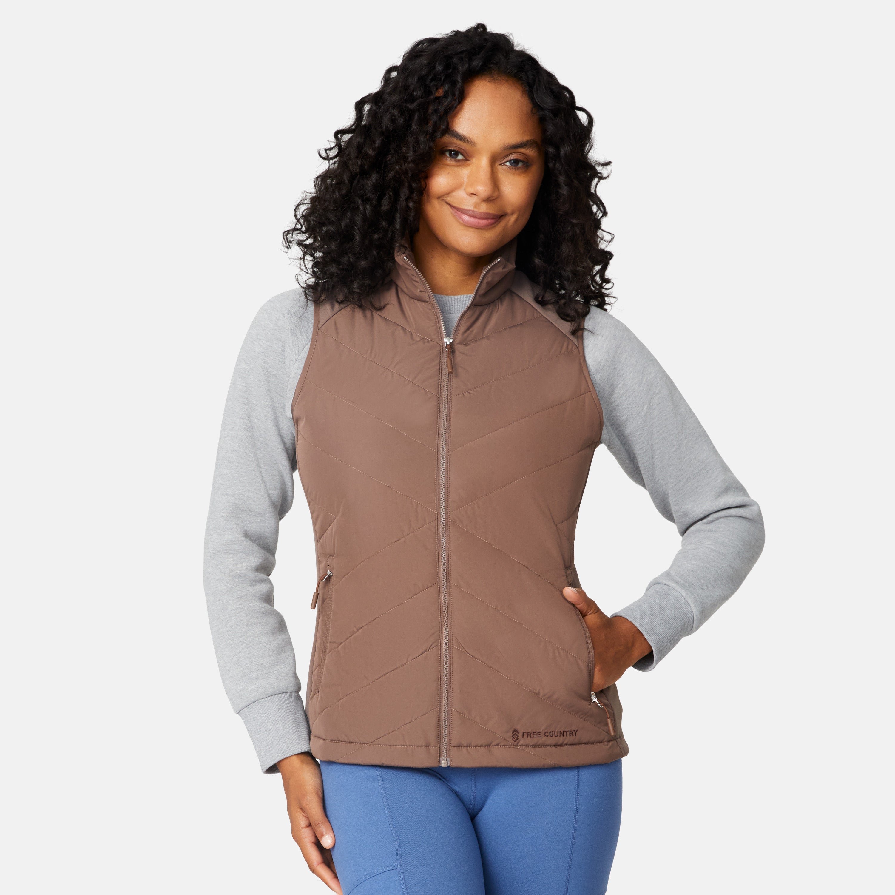 Women's Quilted Hybrid Vest – Free Country