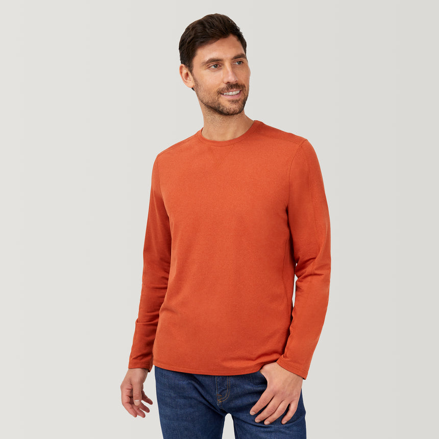 Men's FreeCycle® Sueded Melange Long Sleeve Crew Neck