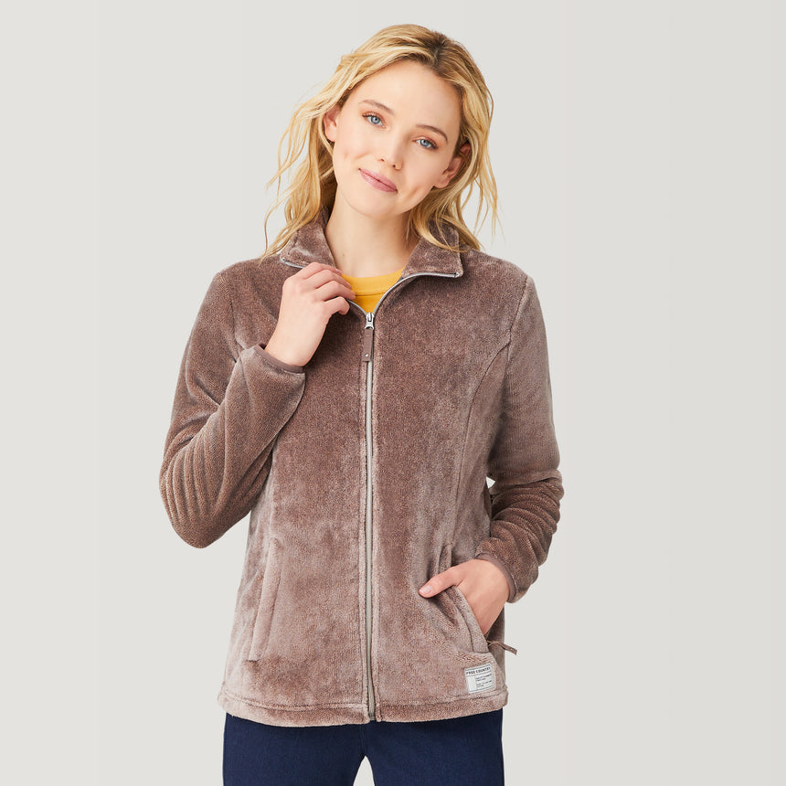 Women's Outbound Heather Butter Pile® Fleece Jacket - Taupe Chill - S #color_taupe-chill