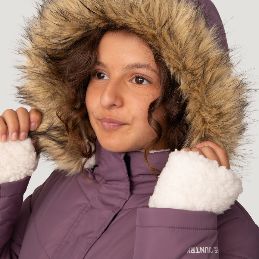 Girls' Long Bib Puffer Jacket