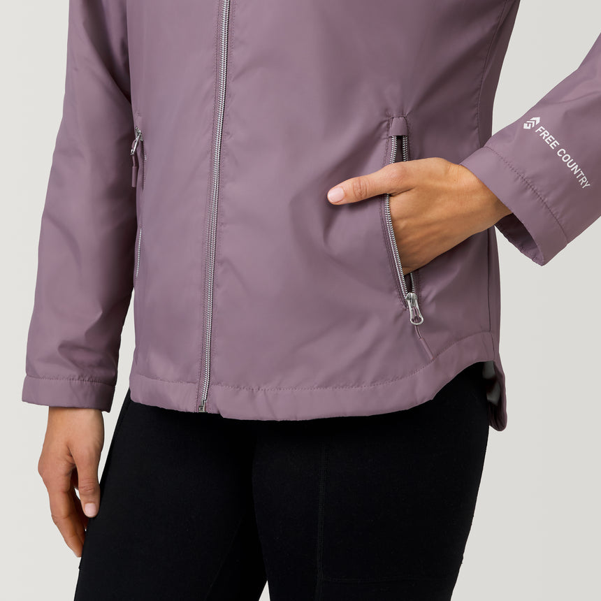 [Victoria is 5'11" wearing a size Small] Women's Windshear Jacket - S - Dusty Mauve #color_dusty-mauve