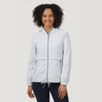 [Victoria is 5'11" wearing a size S] Women's Outland Windshear Jacket - S - Silver Chip Melange #color_silver-chip-melange