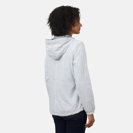 [Victoria is 5'11" wearing a size Small.] Women's Outland Windshear Jacket - S - Silver Chip Melange #color_silver-chip-melange
