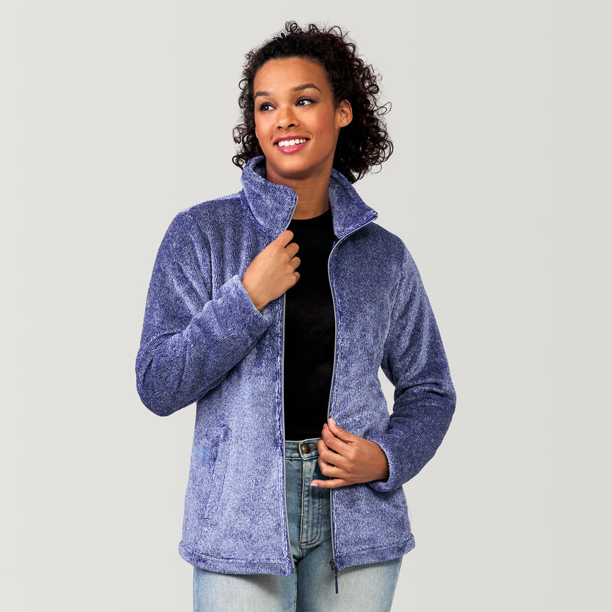 Women's Outbound Heather Butter Pile® Fleece Jacket - Sapphire - S #color_sapphire