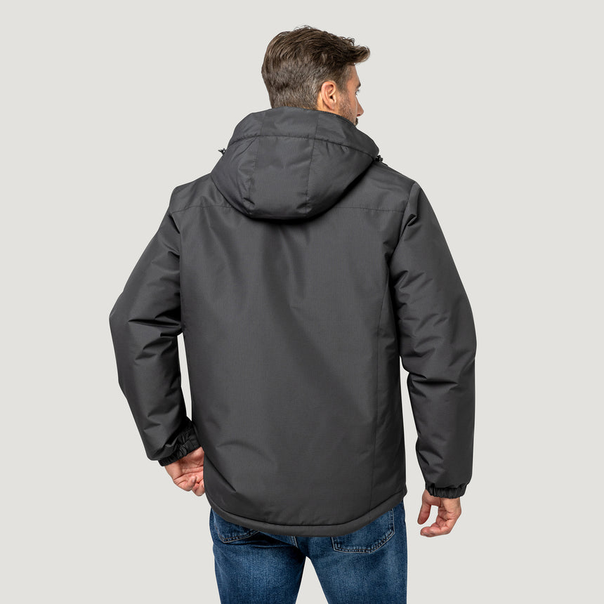 [Justin is 6'1" wearing a size Medium.] Men's Arvon Mid Weight Jacket - Black #color_black