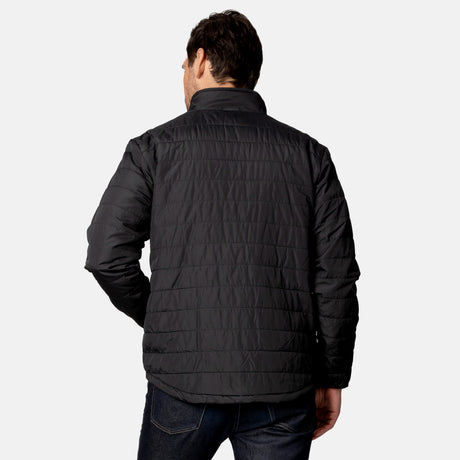A man is shown from the back wearing the Clearance Men's FreeCycle® Jack Frost 3-in-1 Systems Jacket and dark jeans against a plain white background.