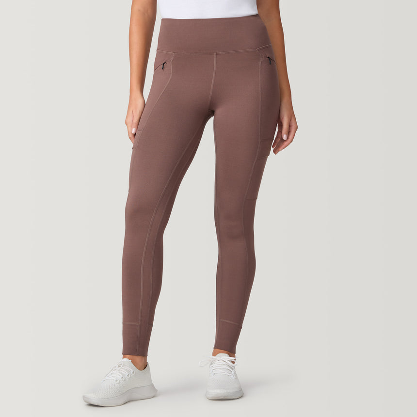 [London is 5'9.5" wearing a size Small.] Women's Trail 2 Town Legging - S - Toffee #color_toffee