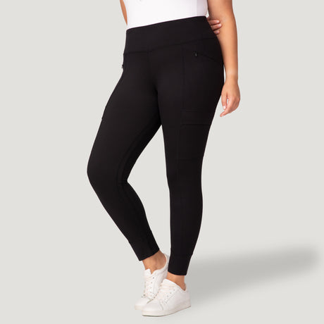 [Model is wearing a size 1X.] Women's Plus Size Trail 2 Town Legging - 1X - Black #color_black