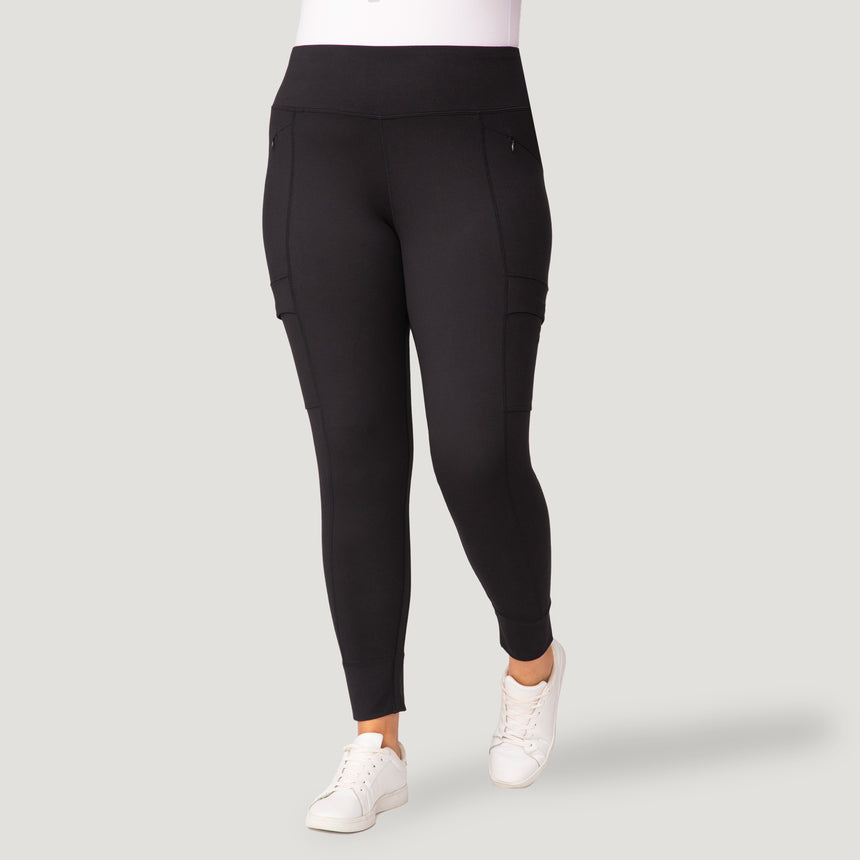 [Model is wearing a size 1X.] Women's Plus Size Trail 2 Town Legging - 1X - Black #color_black