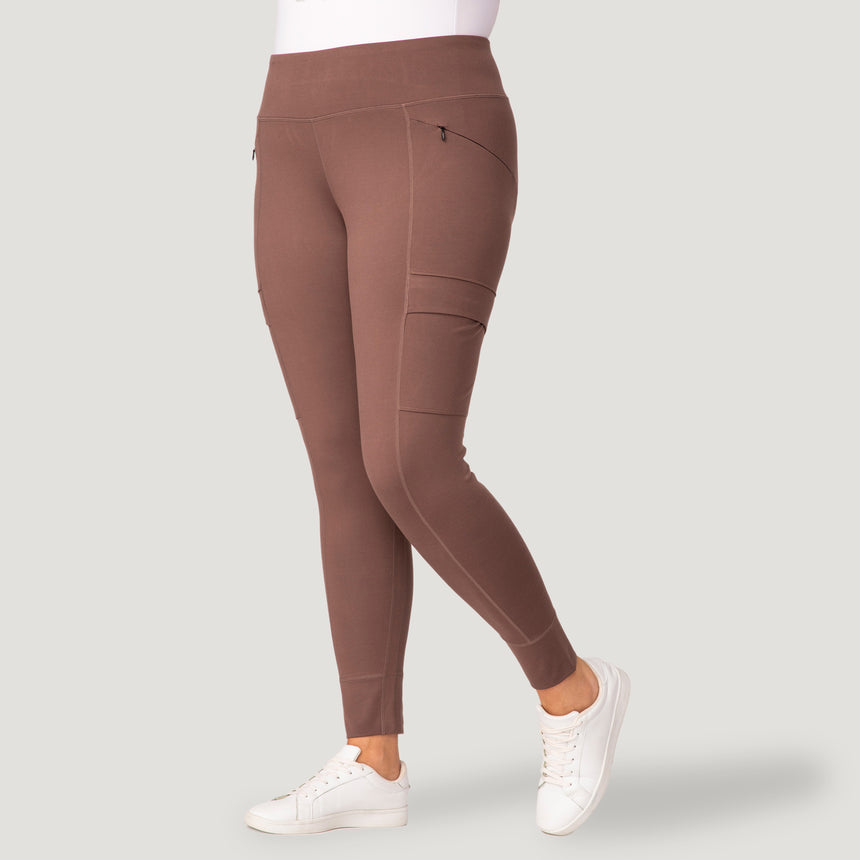 [Model is wearing a size 1X.] Women's Plus Size Trail 2 Town Legging - 1X - Toffee #color_toffee