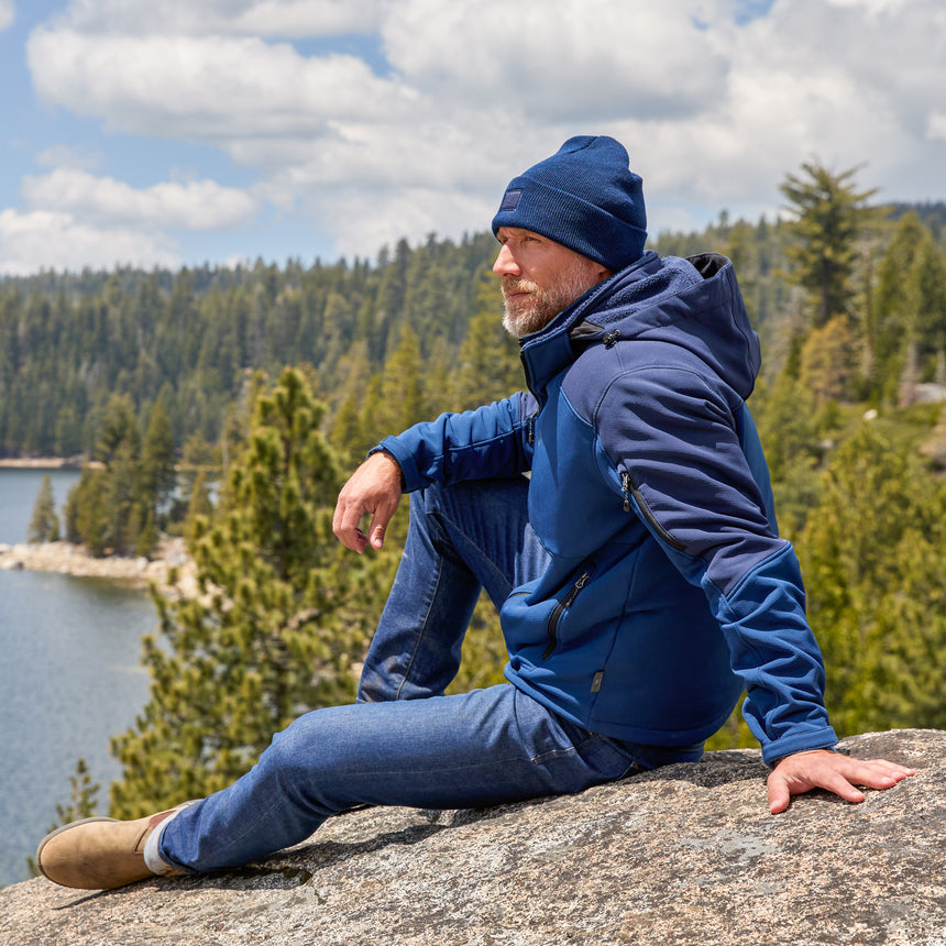 Men's Flat Lands Hurricane Softshell® Jacket - Denim Trails - M #color_denim_trails