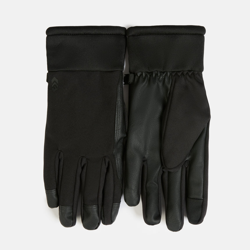 Black Aquarius Men’s Super Softshell® Gloves featuring Thinsulate insulation, textured palm panels, and reinforced fingertips.