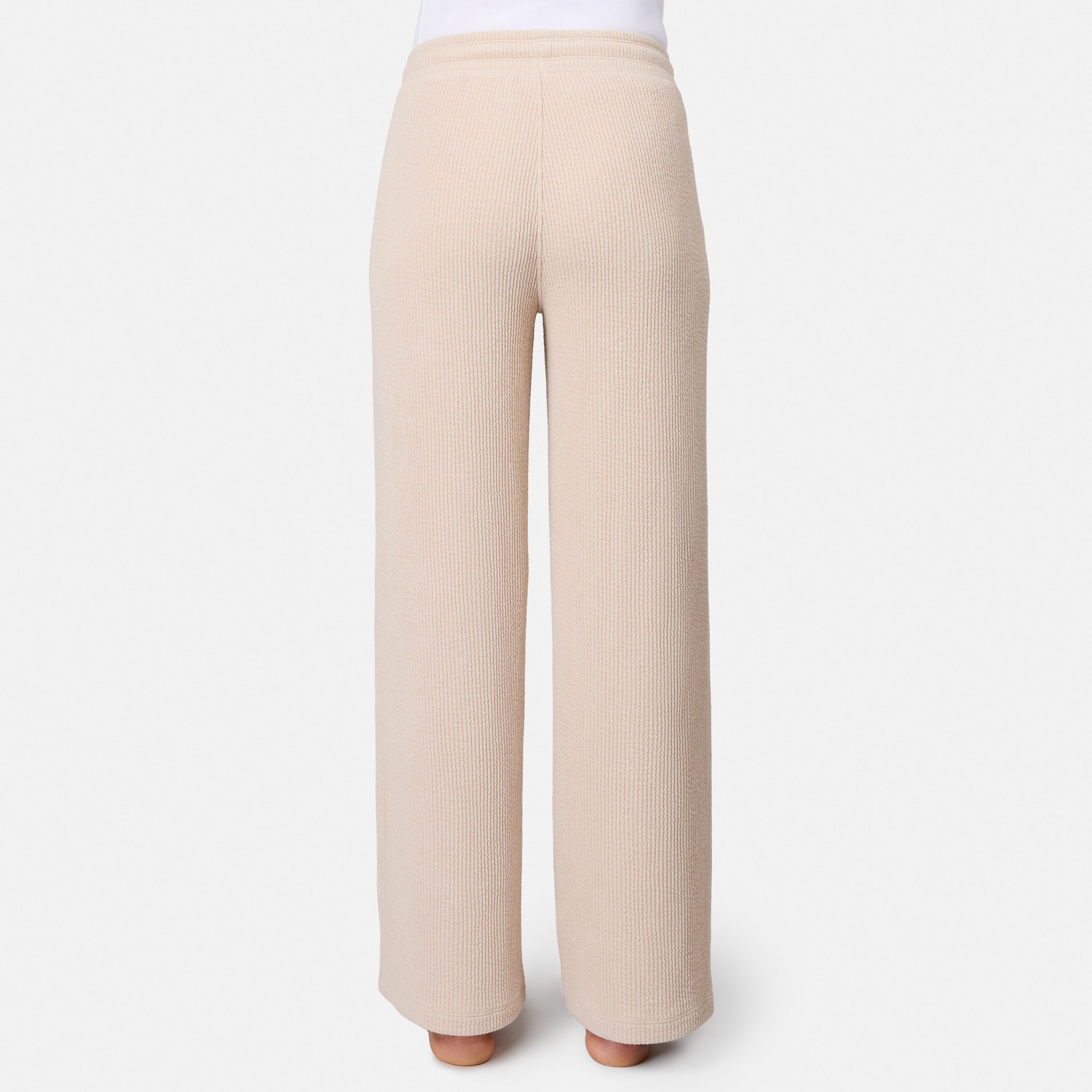 Slit Knit Pants ベージュ34 Women's Ripple Knit Long Wide Leg Pant – Free Country