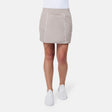 [Model is wearing size S] Beige skirt worn by a person on a white background