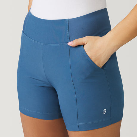 [Model is 5’9” wearing a size Small.] Women's Free 2 Explore Hybrid Short - Sage Steel #color_sage-steel