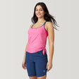 Women's Space Dye Side Tie Blouson Tankini Top - Coral Space Dye - S #color_coral-space-dye