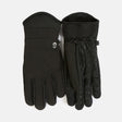A pair of black Aquarius Men’s 2-Way Stretch Softshell Gloves with a patterned grip on the palms and fingers.