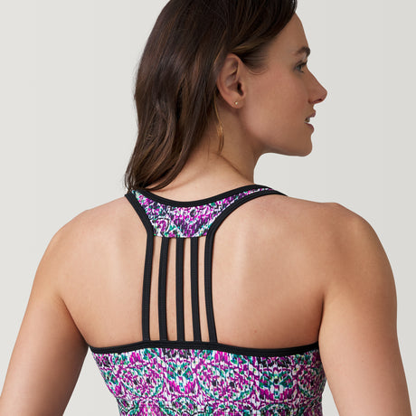 Women's Mosaic Mirage Lace Up Racerback Tankini Top