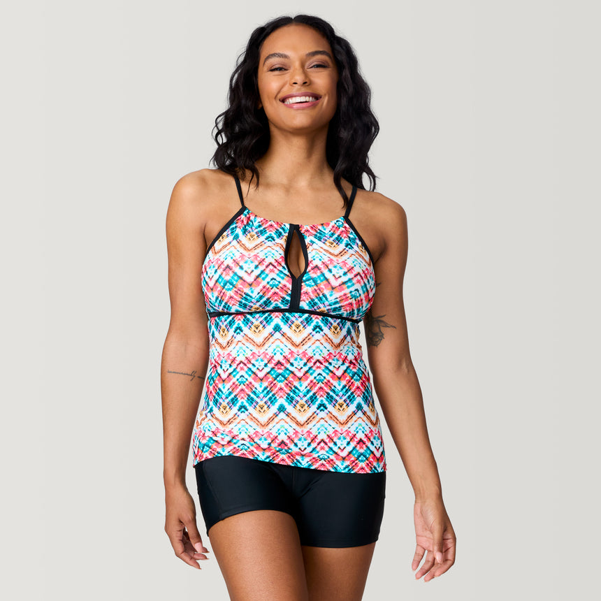 Women's Zigzag Zest 2-in-1 Keyhole Tankini Top