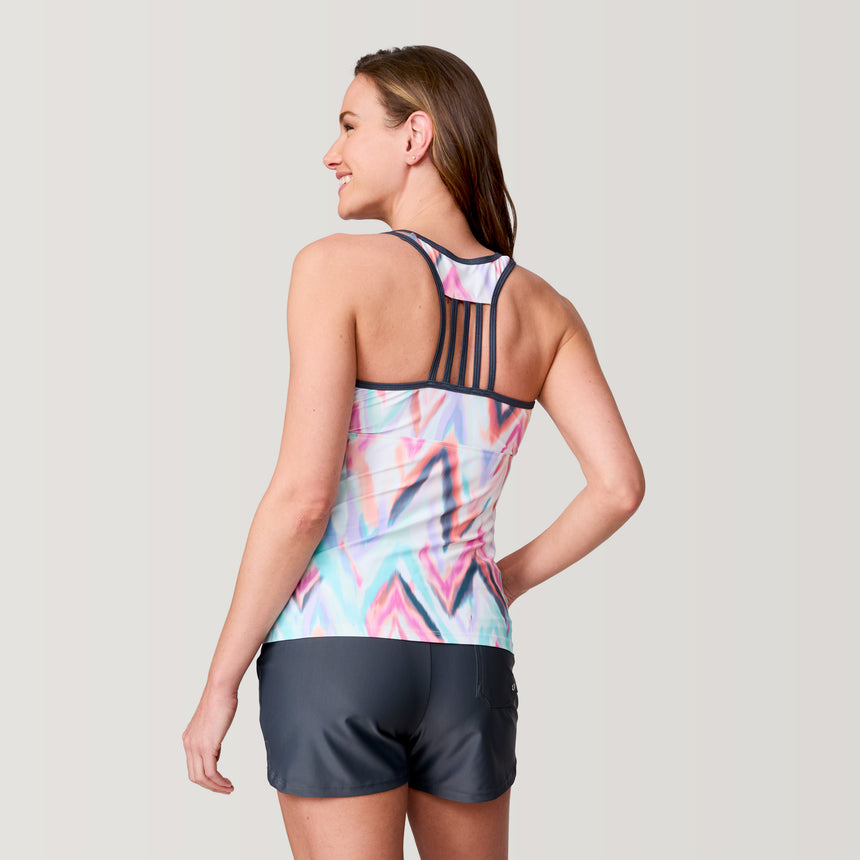 Women's Oasis Chevron Lace-Up Racerback Tankini Top