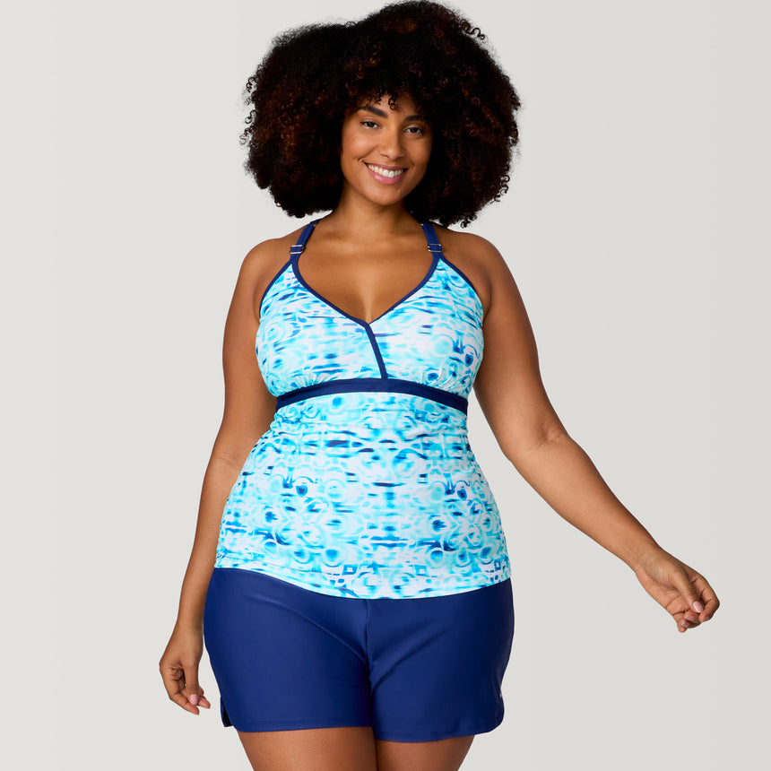 Women's Plus Size Mirage Macrame Back Tankini Top