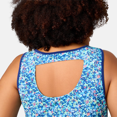 Women's Plus Size Seaside Petals Full Side Shirring Tankini Top