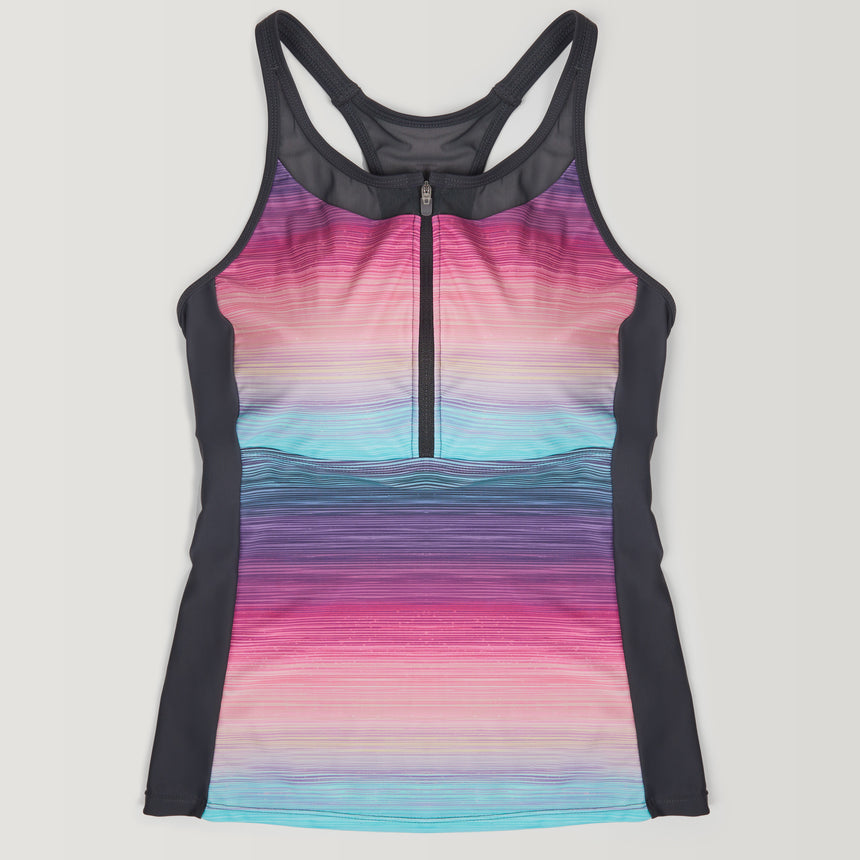 Women's Mirage Mesh Zip-Up Tankini Top