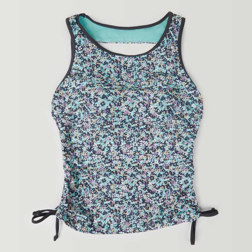 Women's Seaside Petals Full Side Shirring Tankini Top