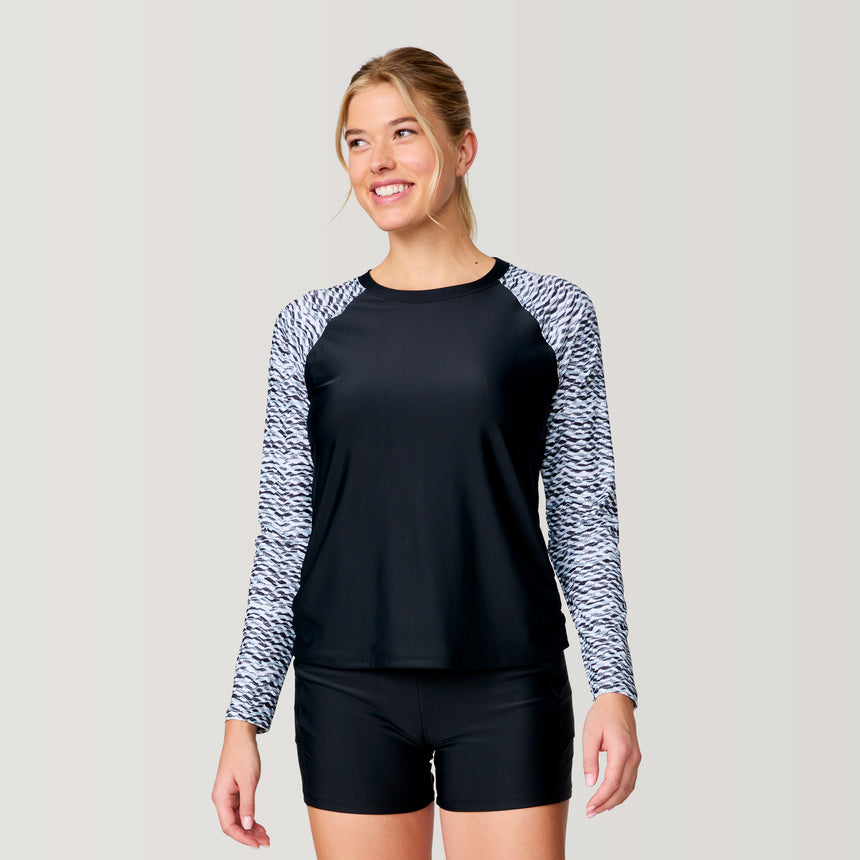 Women's Chrochet Wave Long Sleeve Swim Shirt