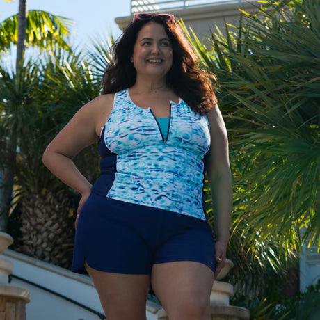 Women's Plus Size Mirage Mesh Racerback Tankini Top